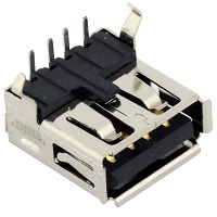 Tensility 54-00001, Connector, USB A jack, PCB mount, 90°