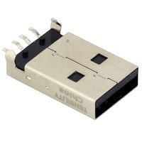 Tensility 54-00011, Connector, USB A plug, SMT mount, 180°