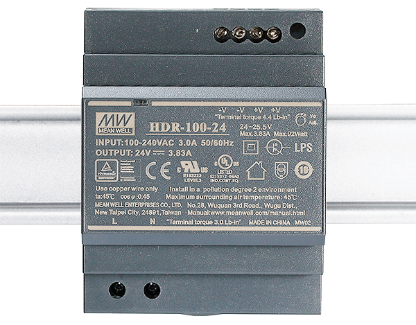 WuT 11079, Power supply for DIN rail, 24V / 3.83A DC