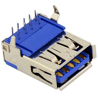 Tensility 54-00007, Connector, USB A 3.0 Jack, PCB mount, 90°